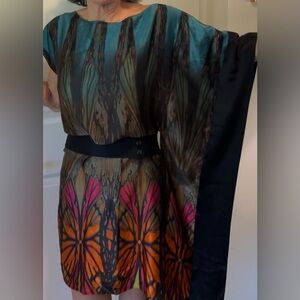 BEBE silk scarf dress, size S